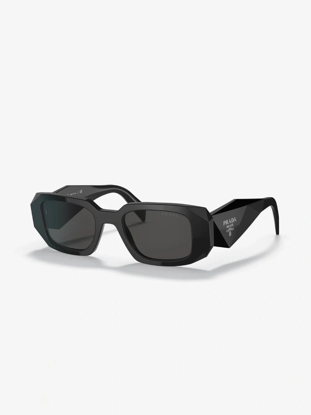Prada Black Faceted Geometric Sunglasses